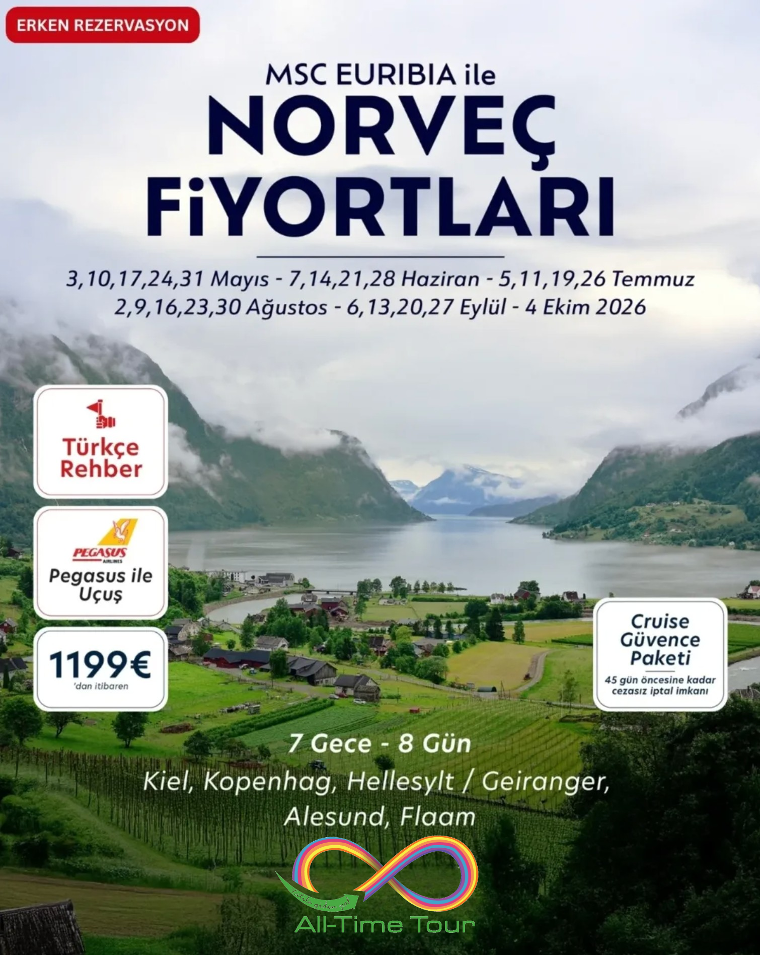 Norveç Fiyortları (MSC Euribia) | All-Time Tour 2026 cruise