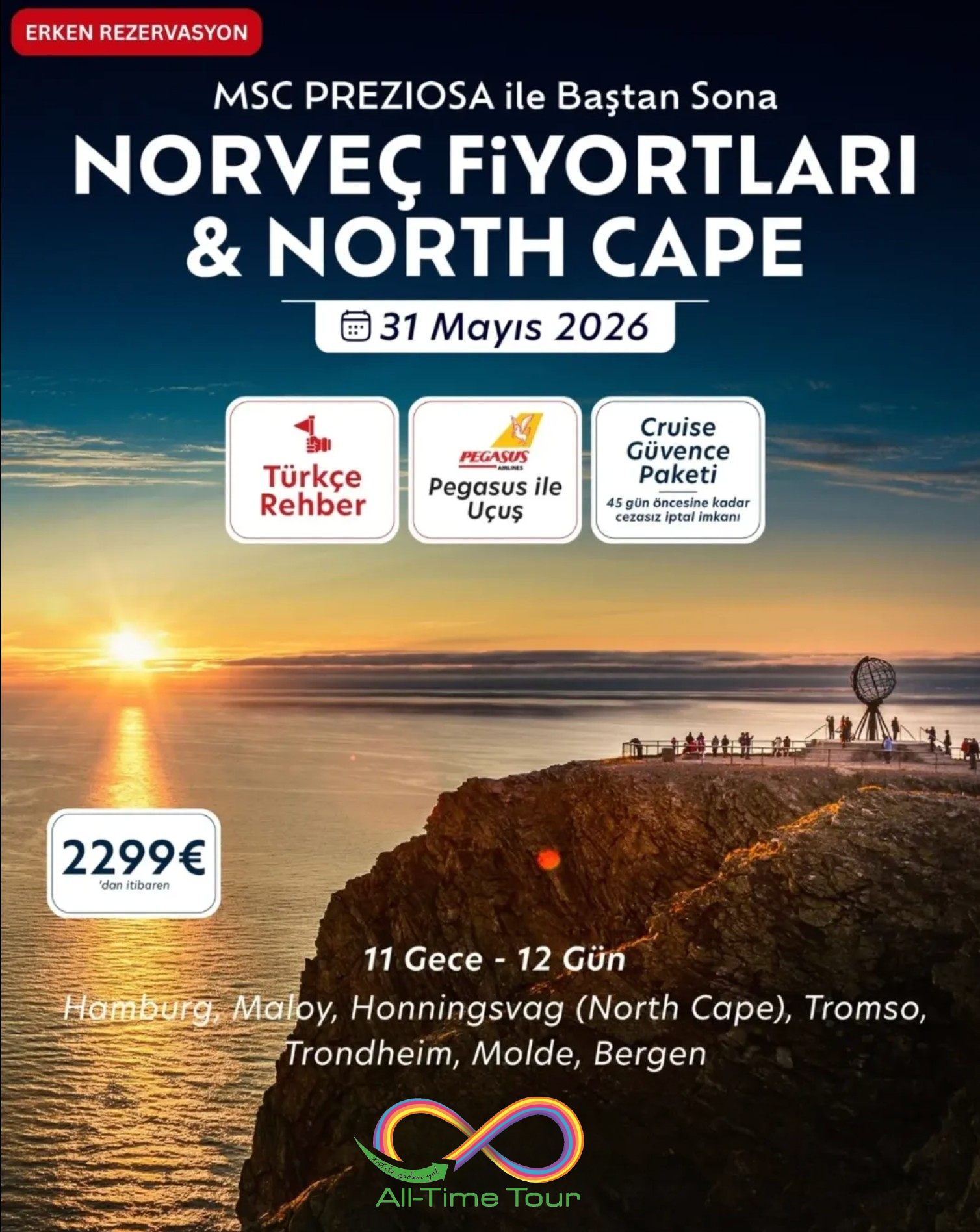 Norveç Fiyortları & North Cape (MSC Preziosa) | All-Time Tour 2026 cruise
